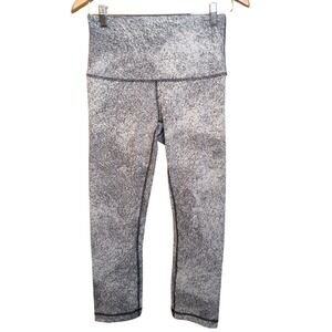 Lululemon Athletica High Rise Leggings Black Grey Speckle Athleisure Size 8